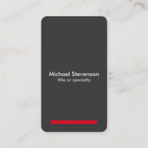 Grey Red Vertical Professional Round Business Card