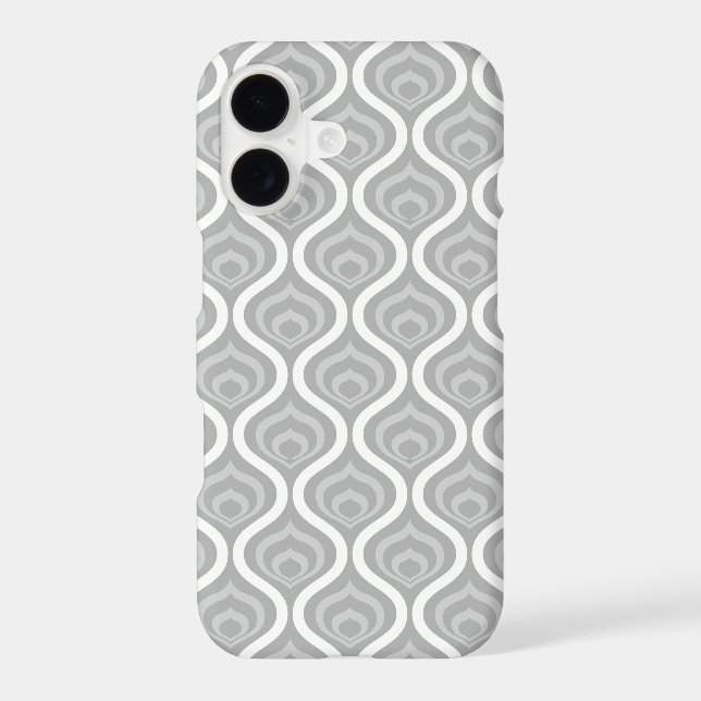 Grey Retro Waves Iphone Case (Back)
