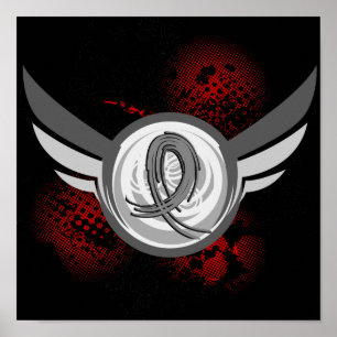 Grey Ribbon And Wings Parkinson's Disease Poster