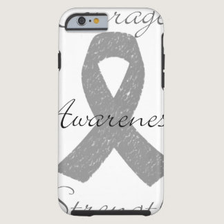 Grey ribbon brain cancer awareness tough iPhone 6 case