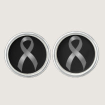 Grey Ribbon Brain Tumor Cancer & Diabetes Cufflinks