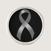Grey Ribbon Brain Tumor Cancer & Diabetes Lapel Pin
