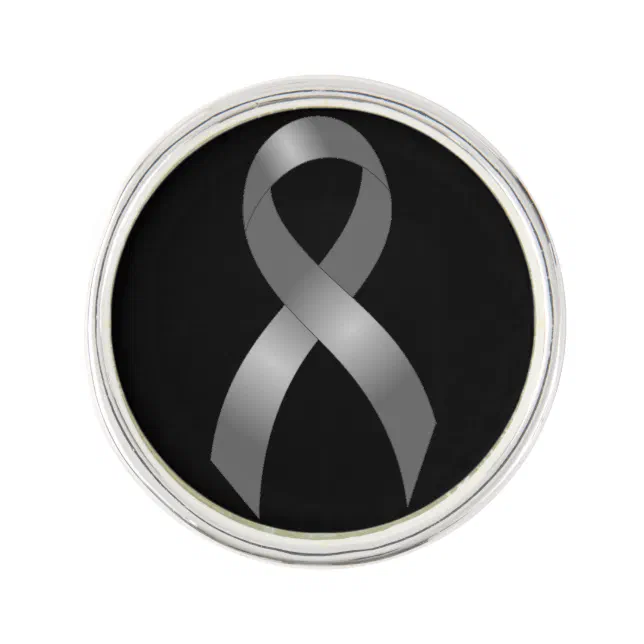 Grey Ribbon Brain Tumor Cancer And Diabetes Lapel Pin Zazzle