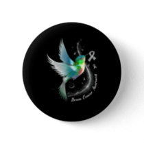 Grey Ribbon Hummingbird Brain Cancer Awareness Mon Button