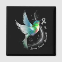 Grey Ribbon Hummingbird Brain Cancer Awareness Mon Magnet