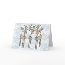 Grey Ribbon Reindeer - Brain Cancer/Brain Tumor Holiday Card