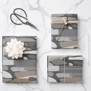 Grey Rock Stone Wrapping Paper Sheets