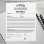 Grey Roof Proposal Letterhead<br><div class="desc">This proposal form is a grey roof elevation business original design by deluxeforms.</div>