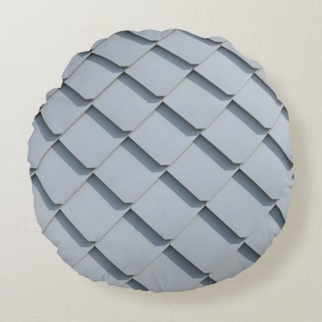Grey roof shingles round pillow (Front)