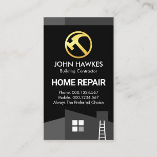 Grey Rooftop Building Frame Business Card