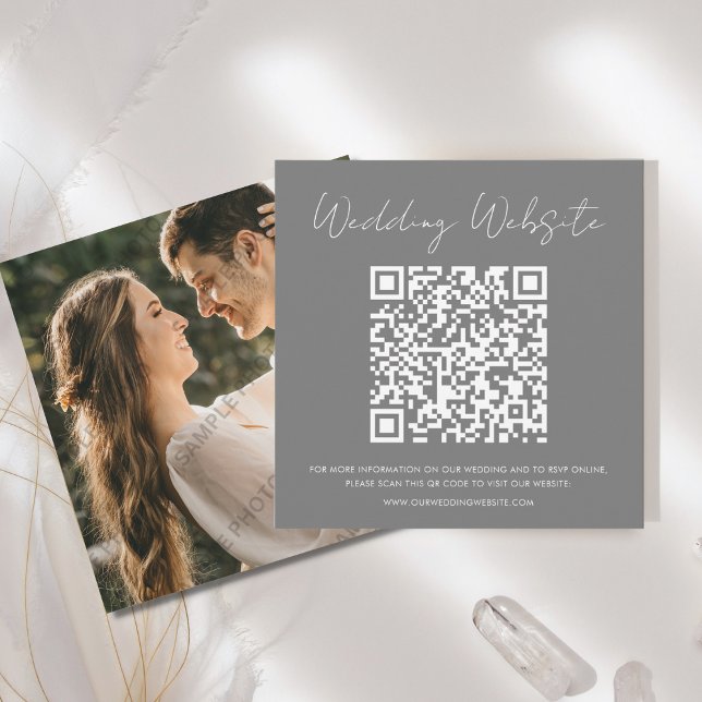 Grey | RSVP | Wedding Website Note Card (Creator Uploaded)