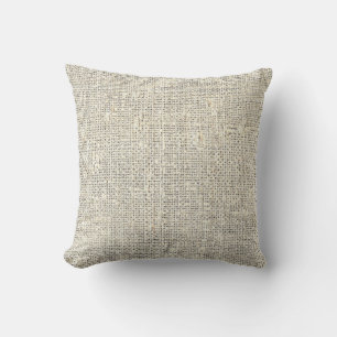 grey rustic faux burlap throw pillow
