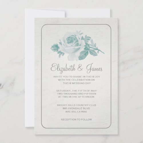Grey Rustic Floral/Flower Wedding Invitations