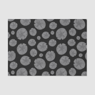 Grey sand dollars on black Halloween Tissue Paper