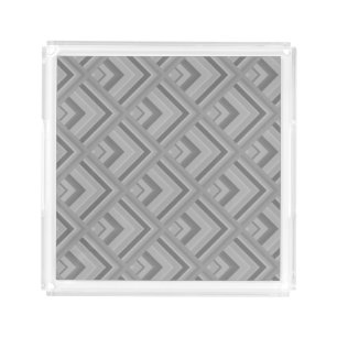 Grey scale pattern acrylic tray