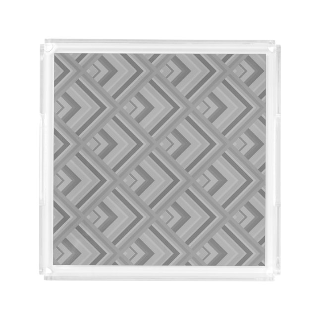 Grey scale pattern acrylic tray (Front)