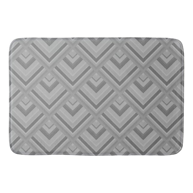 Grey scale pattern bathroom mat (Front)