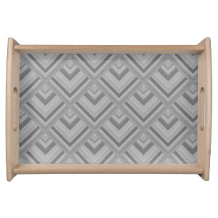 Grey scale pattern serving tray