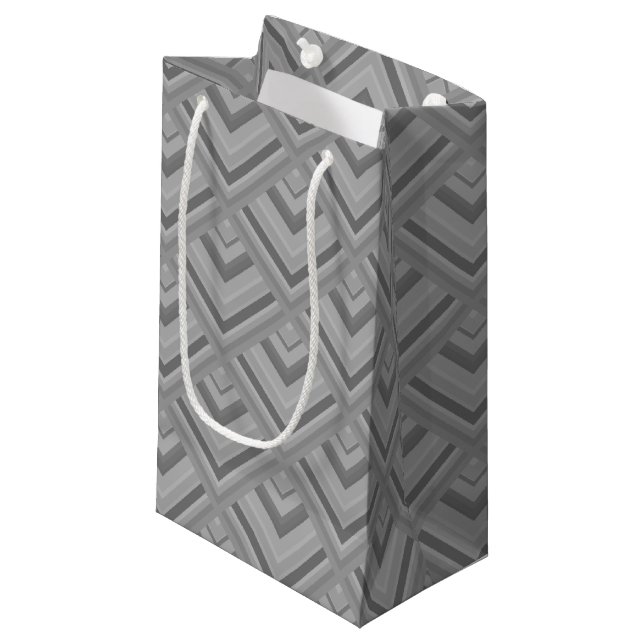 Grey scale pattern small gift bag (Front Angled)