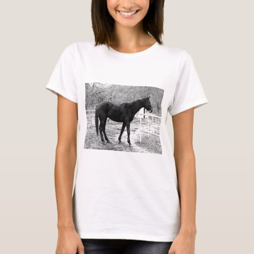 Grey Scale Pop Art Horse T_Shirt