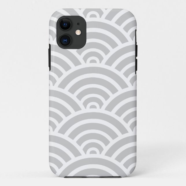 Grey Scallop Pattern Case-Mate iPhone Case (Back)