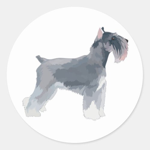 Grey Schnauzer Classic Round Sticker