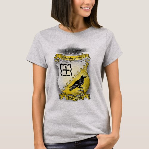 Grey School Winds Lodge Distressed Style Womens T_Shirt