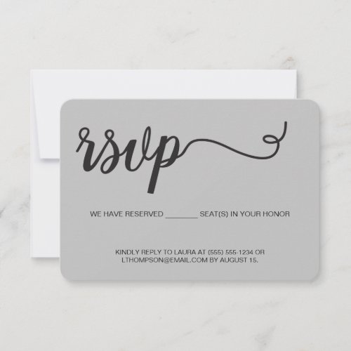 Grey Script RSVP without mailing Reserved Seat