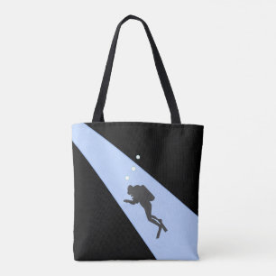 Grey Scuba Diver Tote Bag