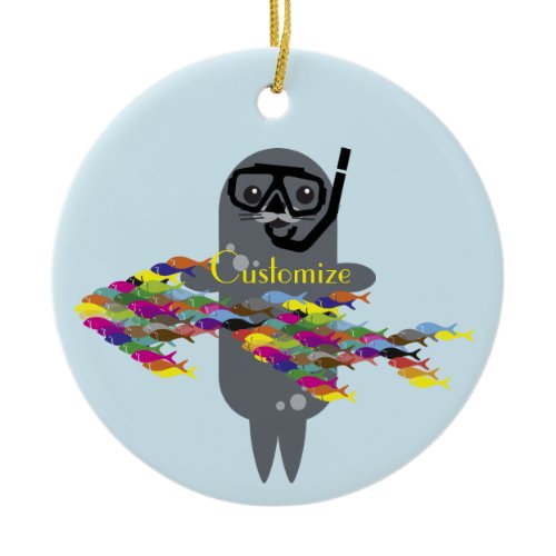 Grey Seal Thunder_Cove   Ceramic Ornament