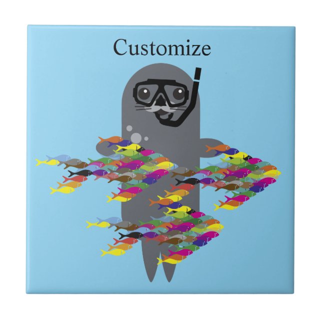 Grey Seal Thunder_Cove  Ceramic Tile (Front)