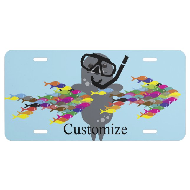 Grey Seal Thunder_Cove Chocolate  License Plate (Front)