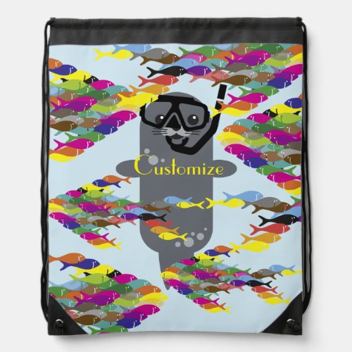 Grey Seal Thunder_Cove  Drawstring Bag