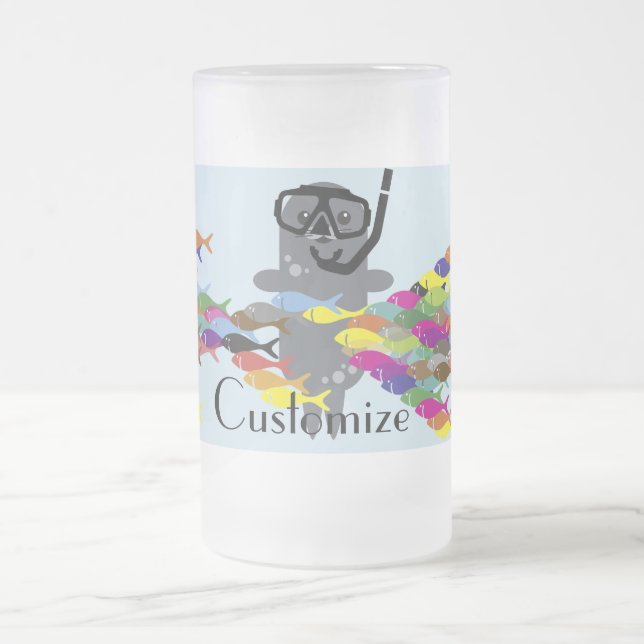 Grey Seal Thunder_Cove  Frosted Glass Beer Mug (Center)