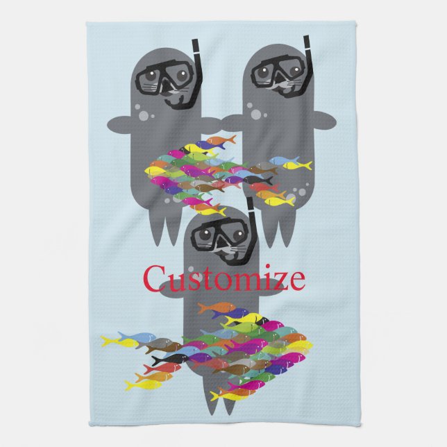 Grey Seal Thunder_Cove  Kitchen Towel (Vertical)