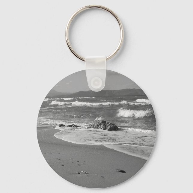 Grey Seascape Keychain (Front)