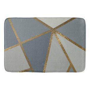 Grey Shades & Gold Bronze Geometric Chic Bath Bath Mat