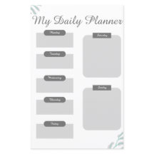 Grey Shades Minimal Daily Planner Sheet