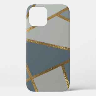 Grey Shades Neutral Gold Bronze Geometric iPhone 12 Case