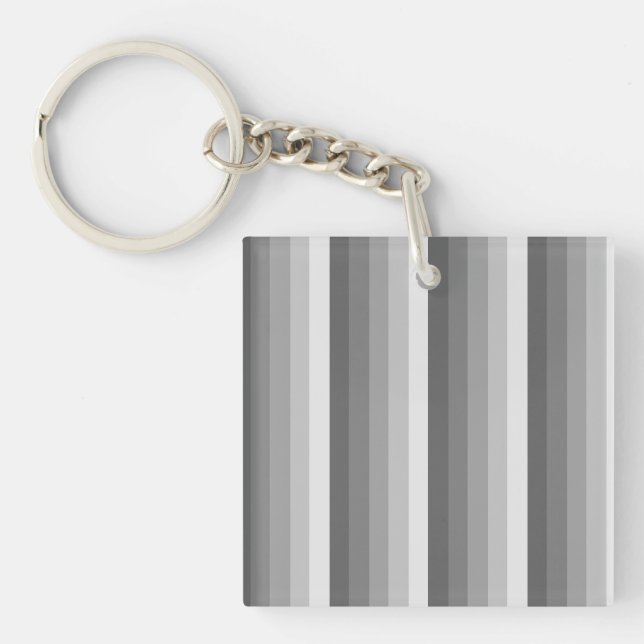 Grey shadow stripes keychain (Front)