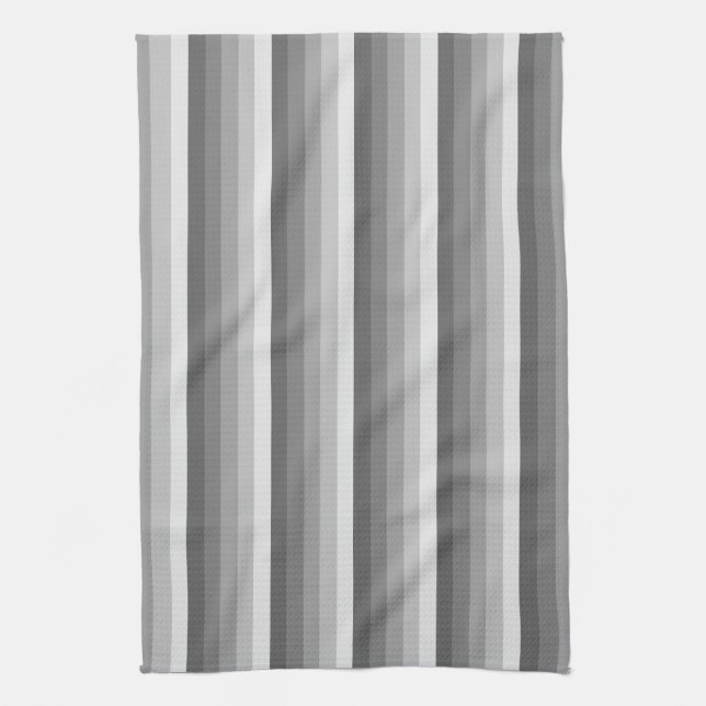 Grey shadow stripes kitchen towel (Vertical)