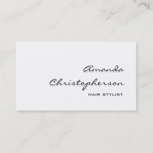 Grey Shadow White Hair Stylist Business Card