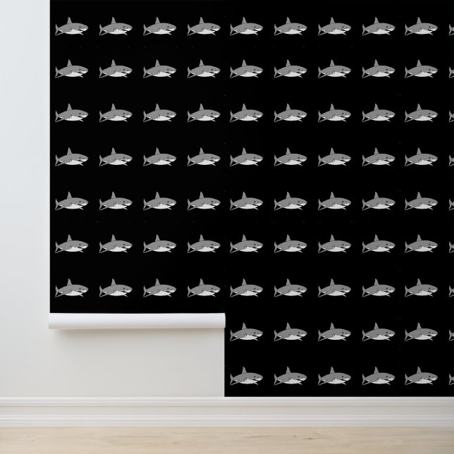 grey sharks in black wallpaper  (Application)