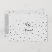 Grey & Shiny Silver Modern Dots Referral Card (Front/Back)