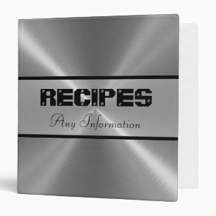 Grey Shiny Stainless Steel Metal 3 Binder