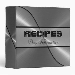 Grey Shiny Stainless Steel Metal 3 Ring Binder