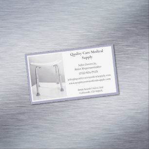 Grey Shower Chair Senior Care Equipment Medical Business Card Magnet