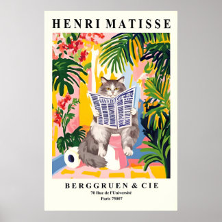 Grey Siberian on Toilet Art Print Funny Matisse