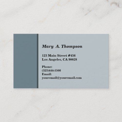 Grey side border business cards