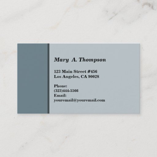 Customizable Grey side border business cards